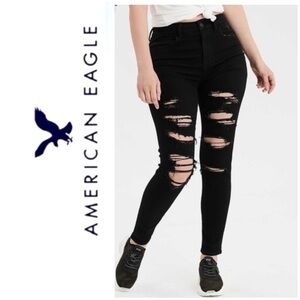 AE American Eagle Outfitters Curvy Hi-Rise Jegging Jeans Black 8
